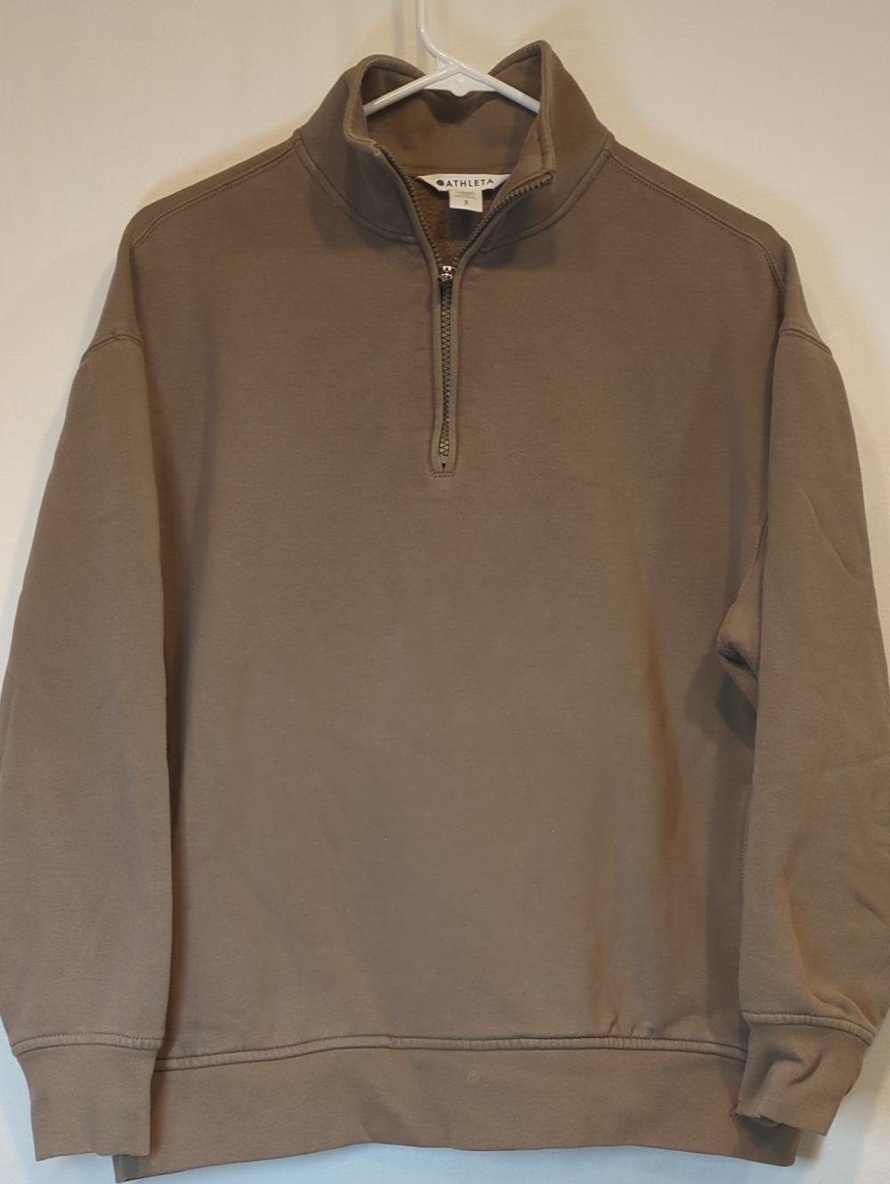 Athleta Women's Zip-Up Pullover Sweater - Taupe Brown